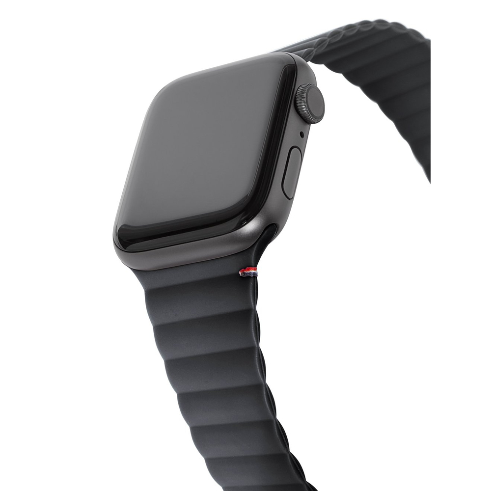  Ремешок Decoded Sillicone Magnetic Traction Strap для Apple Watch 6/SE/5/4 (44mm) сил.угольно-серый